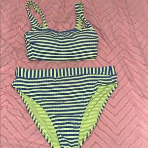 Neon Bikini with High Waisted Bottoms
